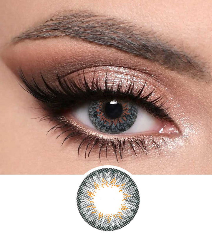 Gray color contact lenses for dark eyes